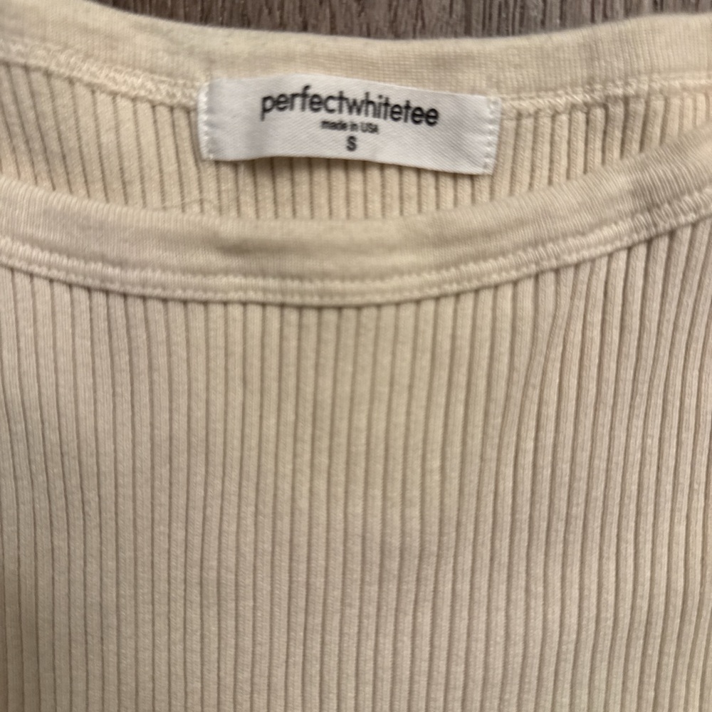 Perfectwhitet Cream Ribbed Tank Top - Picture 2 of 4